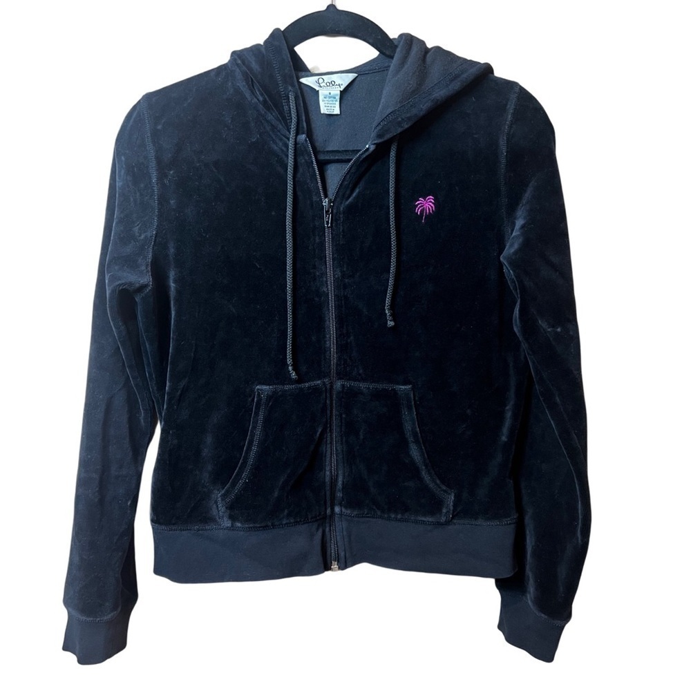 Lily Pulitzer SET Black Y2K Velour Sweat Suit Size S/M